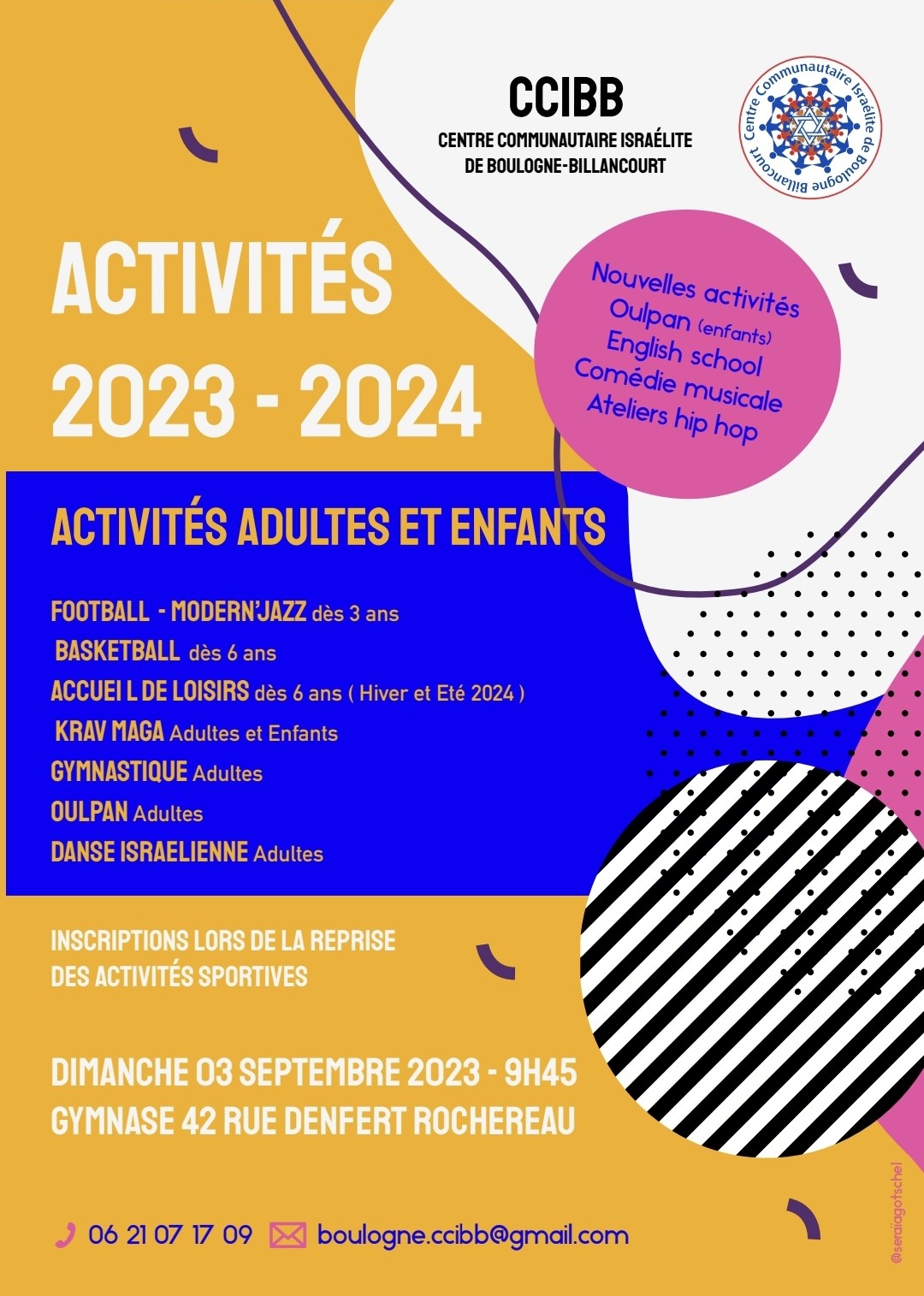 Activités 2023 2024 Informations et Inscriptions Le Centre